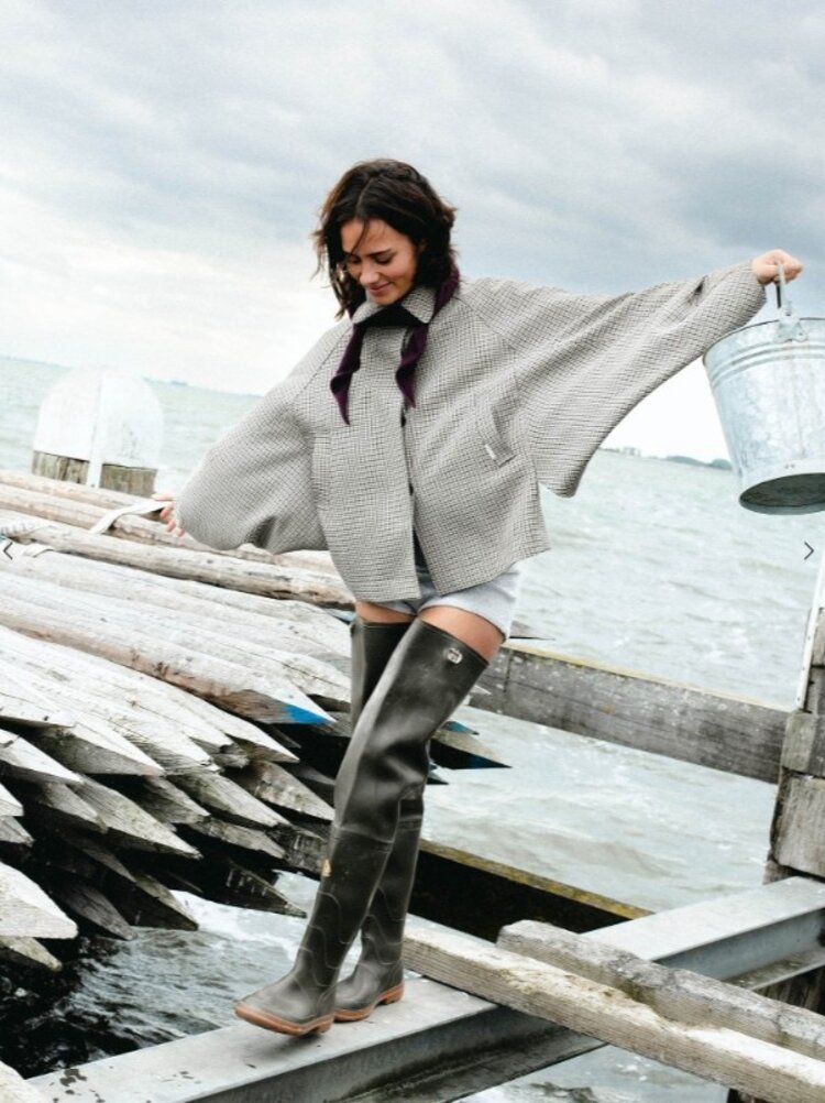 Catwalk Junkie Check cape jacket - brown