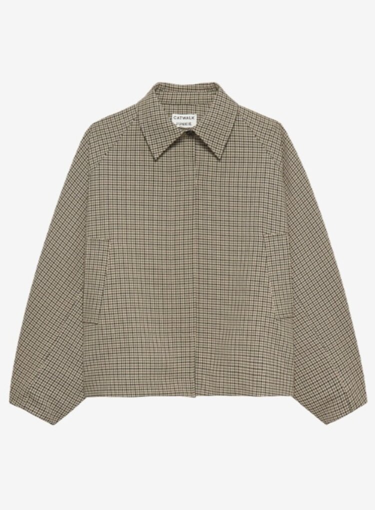 Catwalk Junkie Check cape jacket - brown