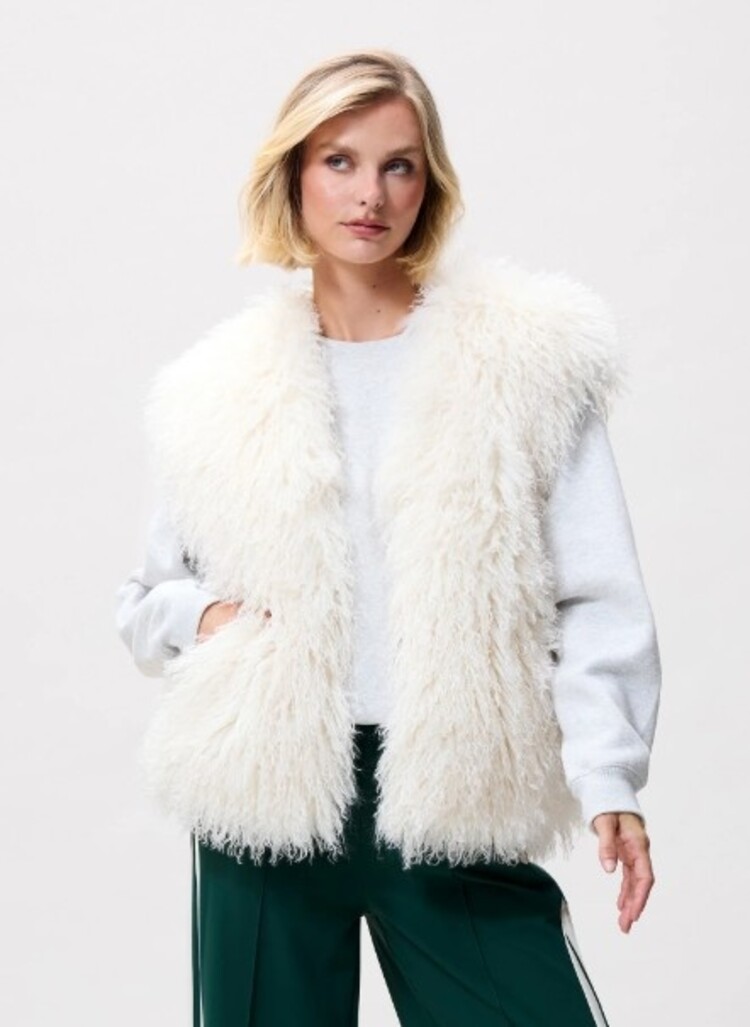 Catwalk Junkie Fur bodywarmer - vanilla cream