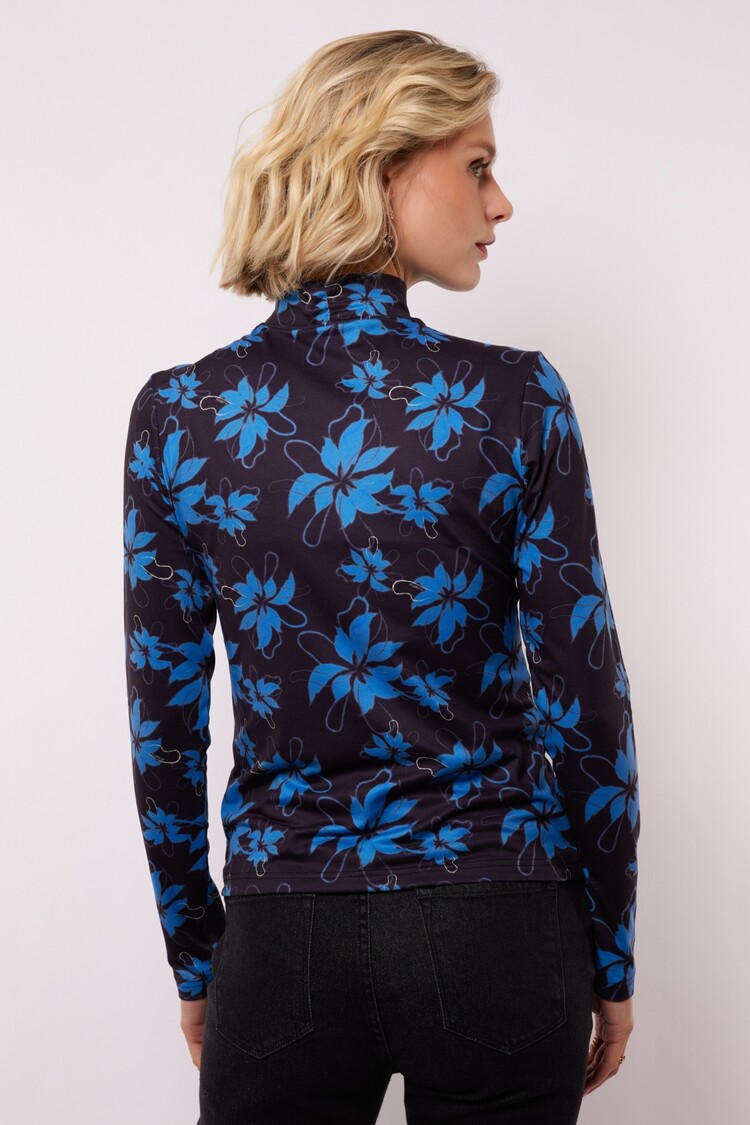 FLURESK  Vida top - Black/Bright Blue