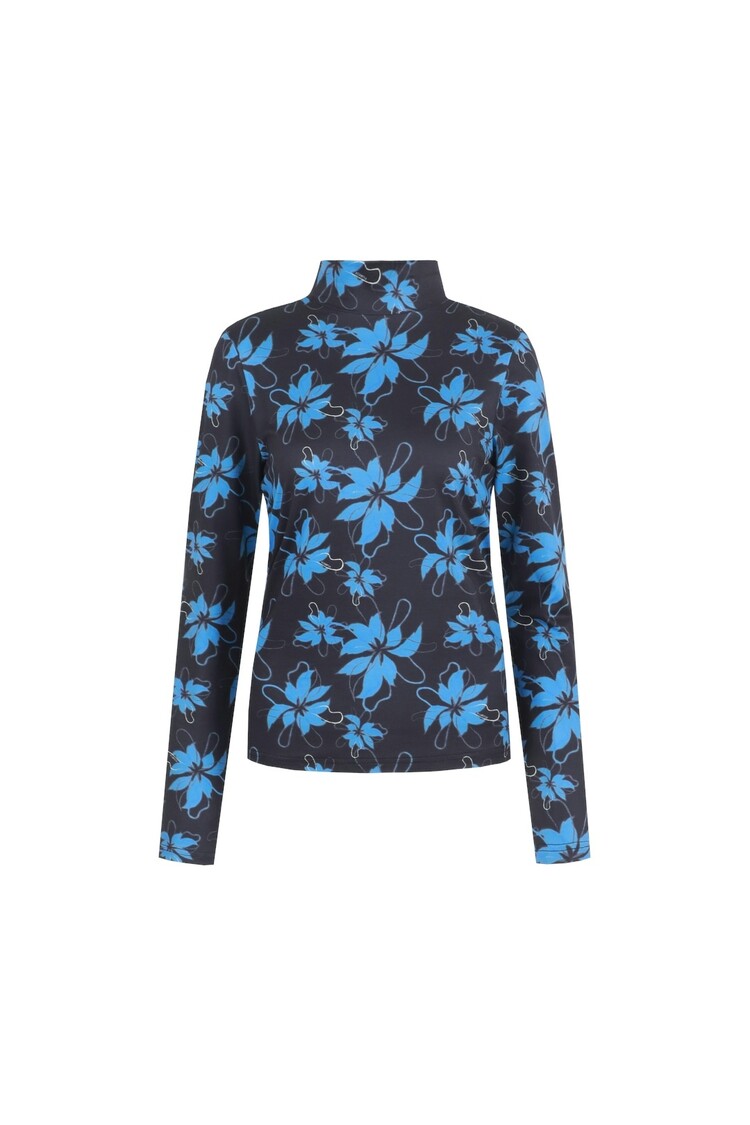 FLURESK  Vida top - Black/Bright Blue