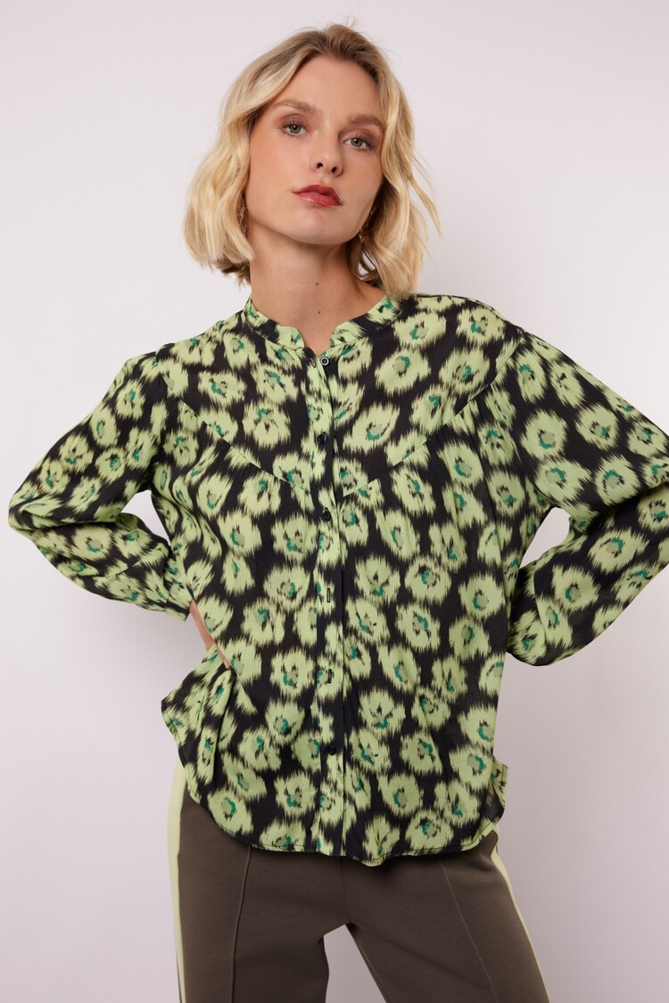 FLURESK  Lioraina blouse - Black/Matcha Green