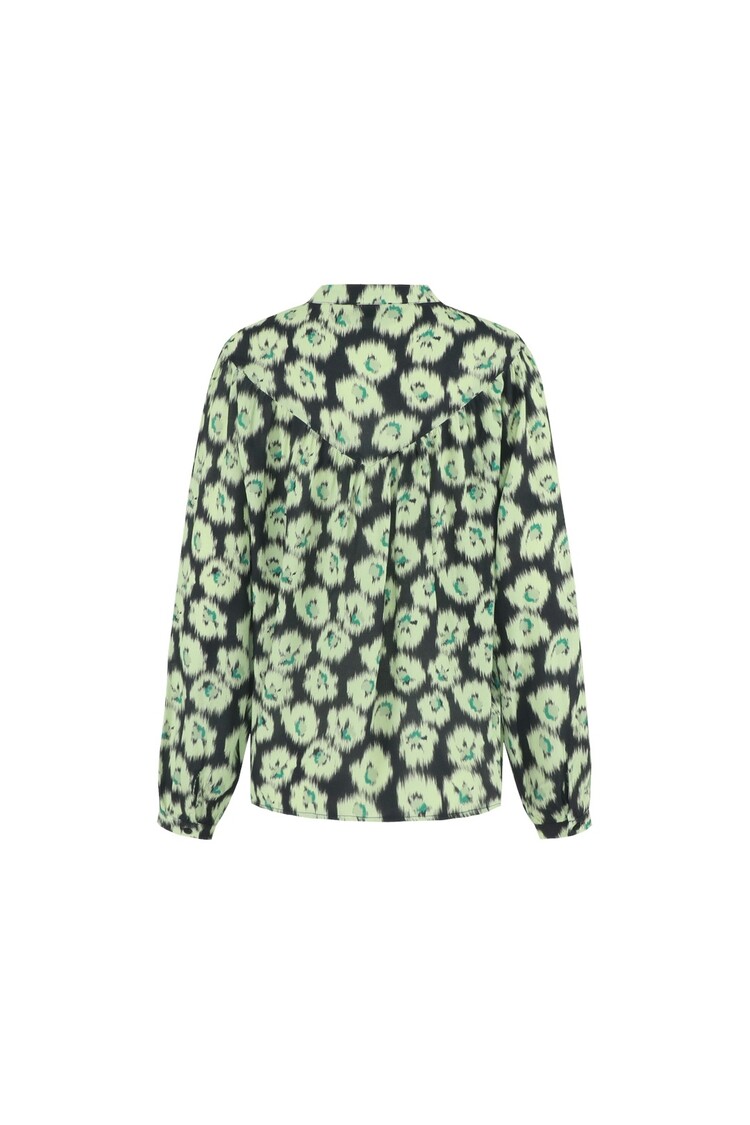FLURESK  Lioraina blouse - Black/Matcha Green