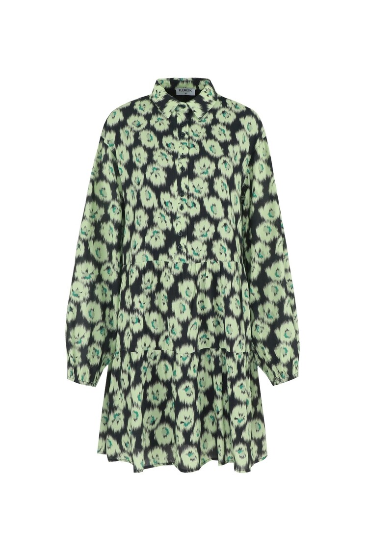 FLURESK Phebe dress -  Black/Matcha Green