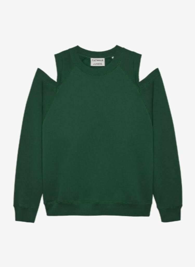 Catwalk Junkie Sweater With Cut Out -  pine forest