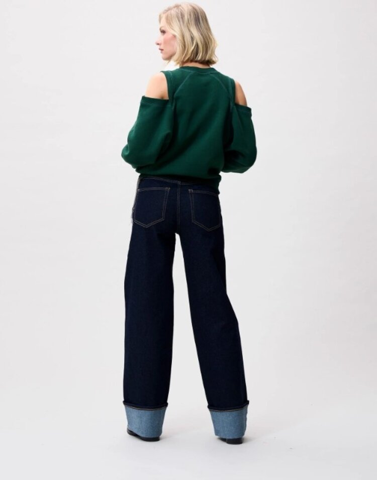 Catwalk Junkie Sweater With Cut Out -  pine forest