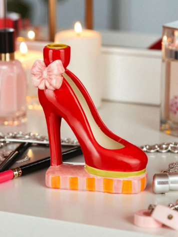 Candlestick Shoe Red 13x7x18.5cm
