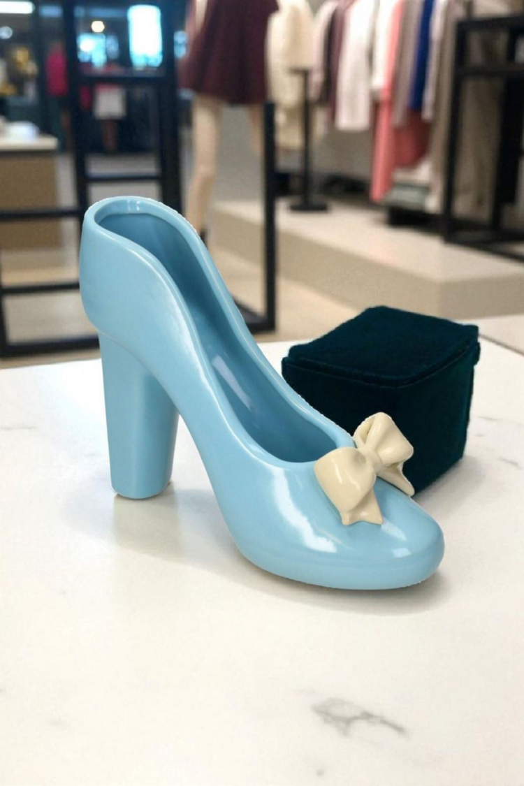 Planter Shoe Fine Earthenware Blue 21x9.5x17cm