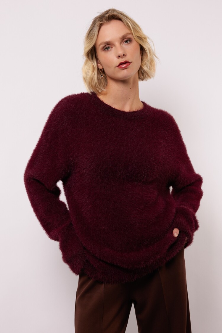 FLURESK Islene Knit Sweater - wine red