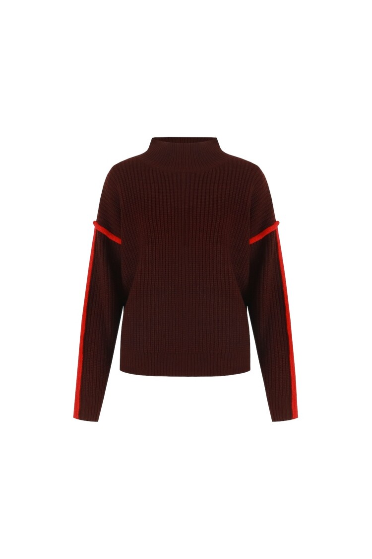 FLURESK Zalika Knit Sweater-wine red/bright red