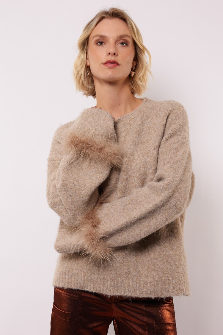 FLURESK Rielle Knit Sweater - warm taupe