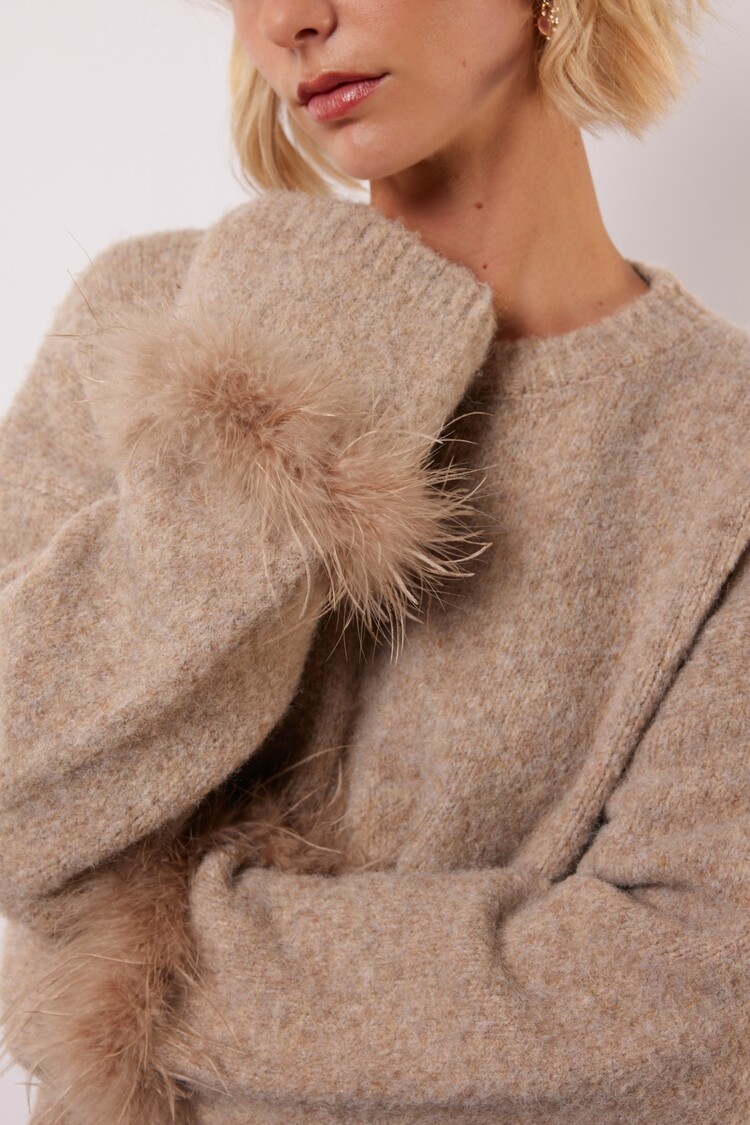 FLURESK Rielle Knit Sweater - warm taupe