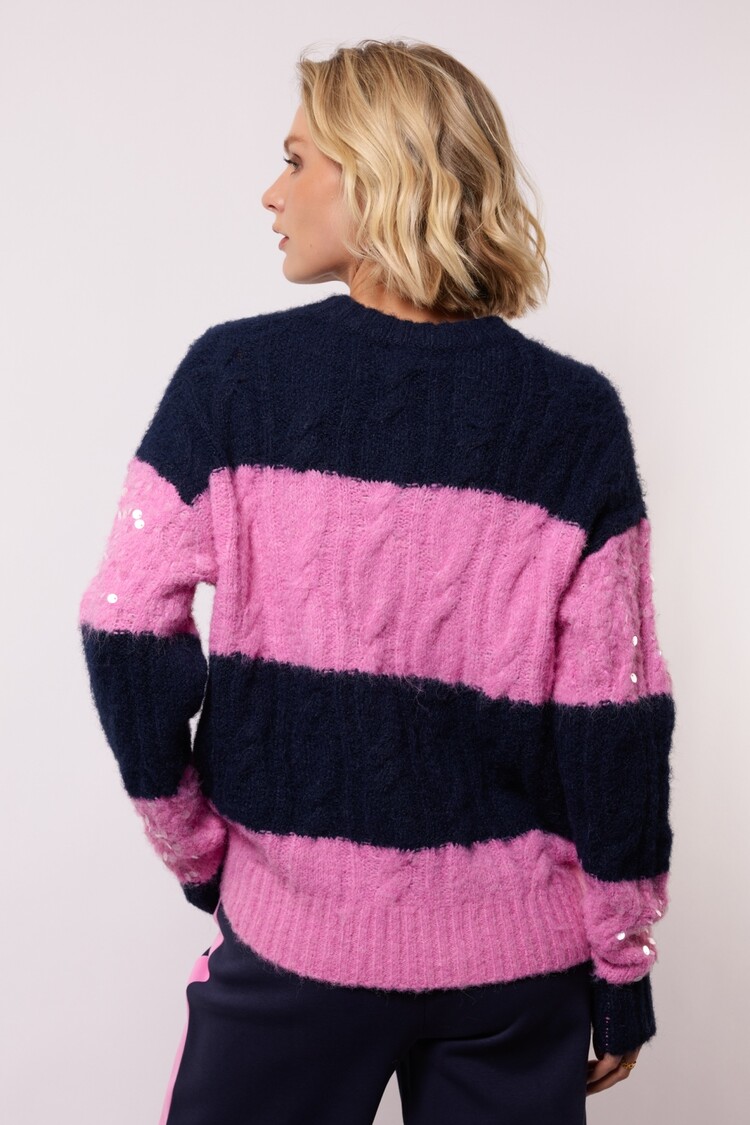 FLURESK Selera Knit Sweater - midnight blue/begonia pink