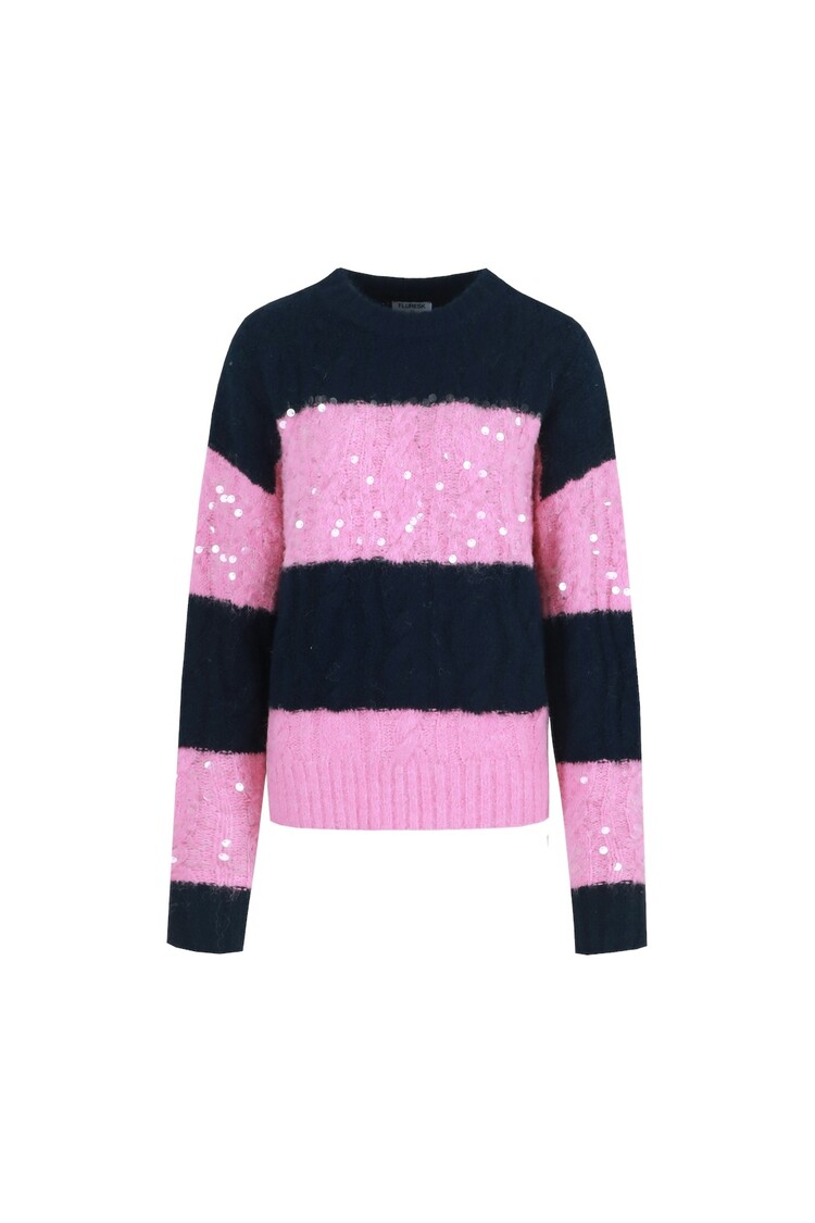 FLURESK Selera Knit Sweater - midnight blue/begonia pink