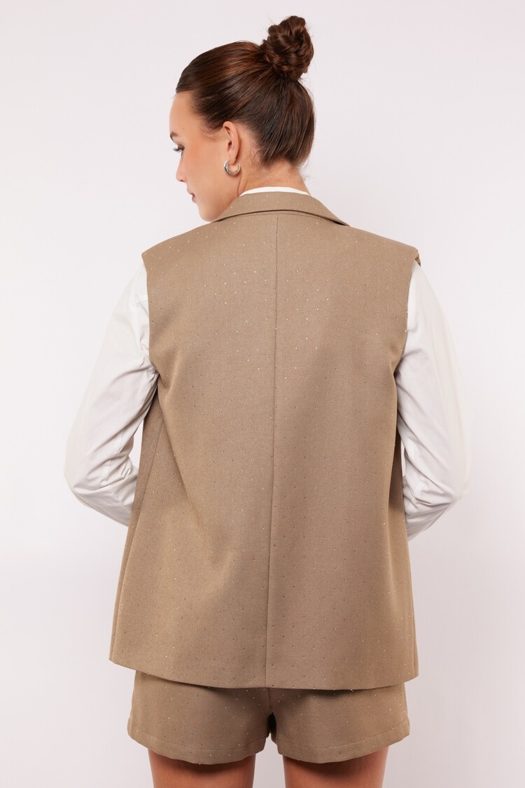 FLURESK Joelle Gilet - warm taupe
