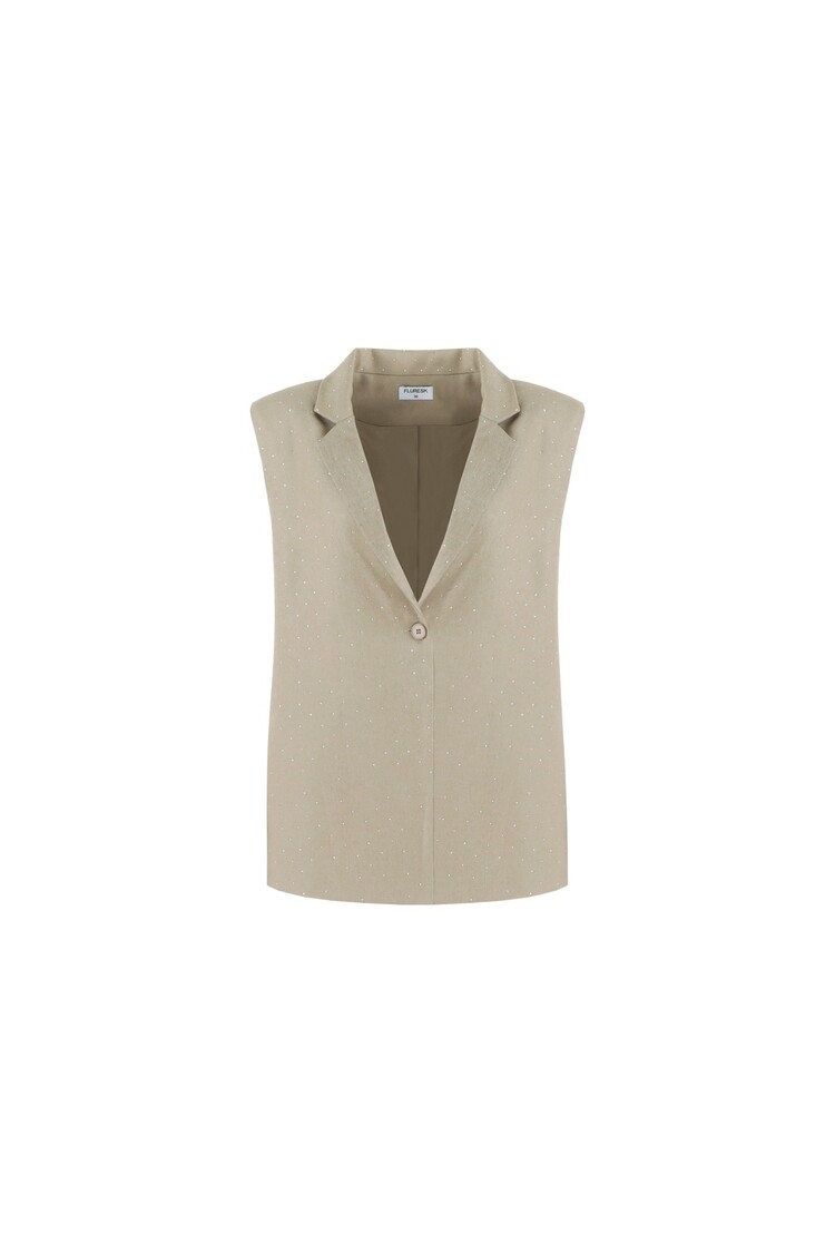 FLURESK Joelle Gilet - warm taupe