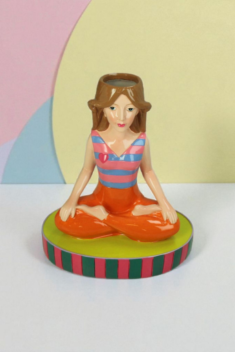 Vase Yoga Lady Polyresin Multi 16.5x10x20cm