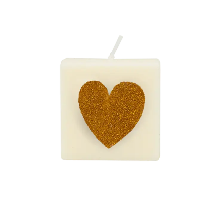 The Gift Label Amsterdam Number and letter candles - Heart Gold