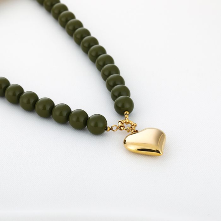 Heartbead Necklace - green