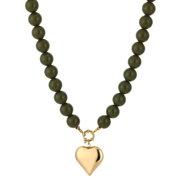 Heartbead Necklace - green