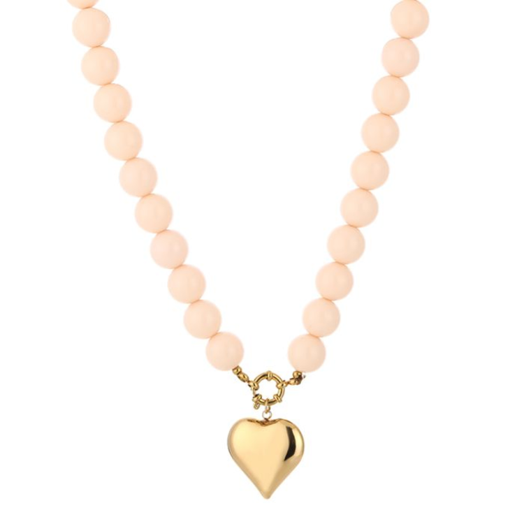 Heartbead Necklace - khaki