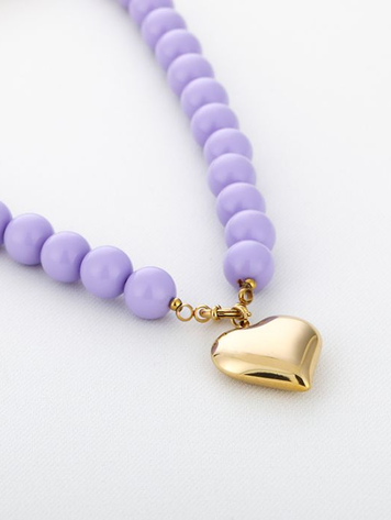 Heartbead Necklace - lila