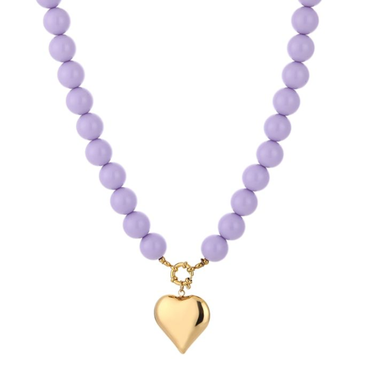 Heartbead Necklace - lila