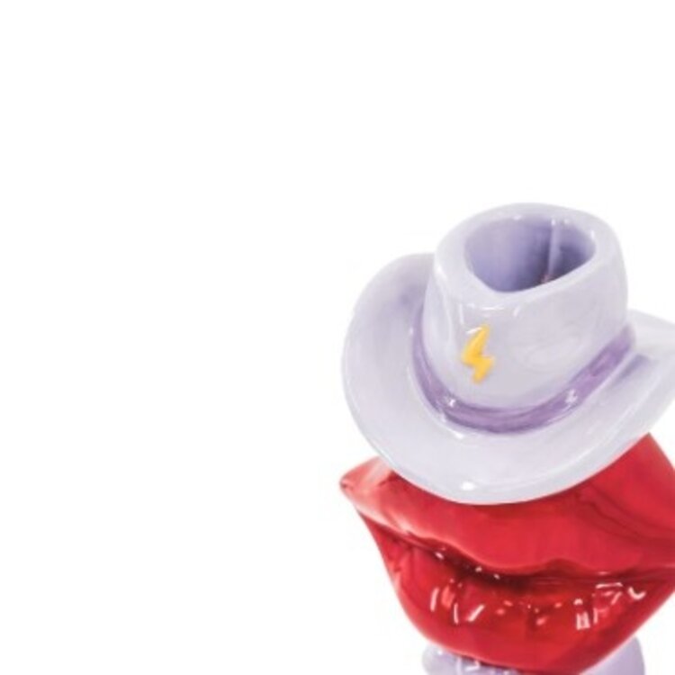 House Vitamin Candle Holder- Boot/ Lip/Hat - Pink/ Red/ Lilac-10x8x20 cm