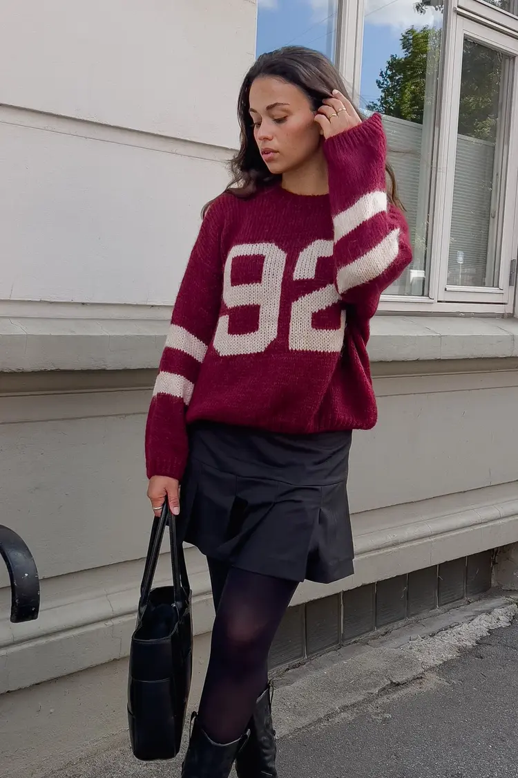 Noella  Ninety-Two Knit Bordeaux Ivory