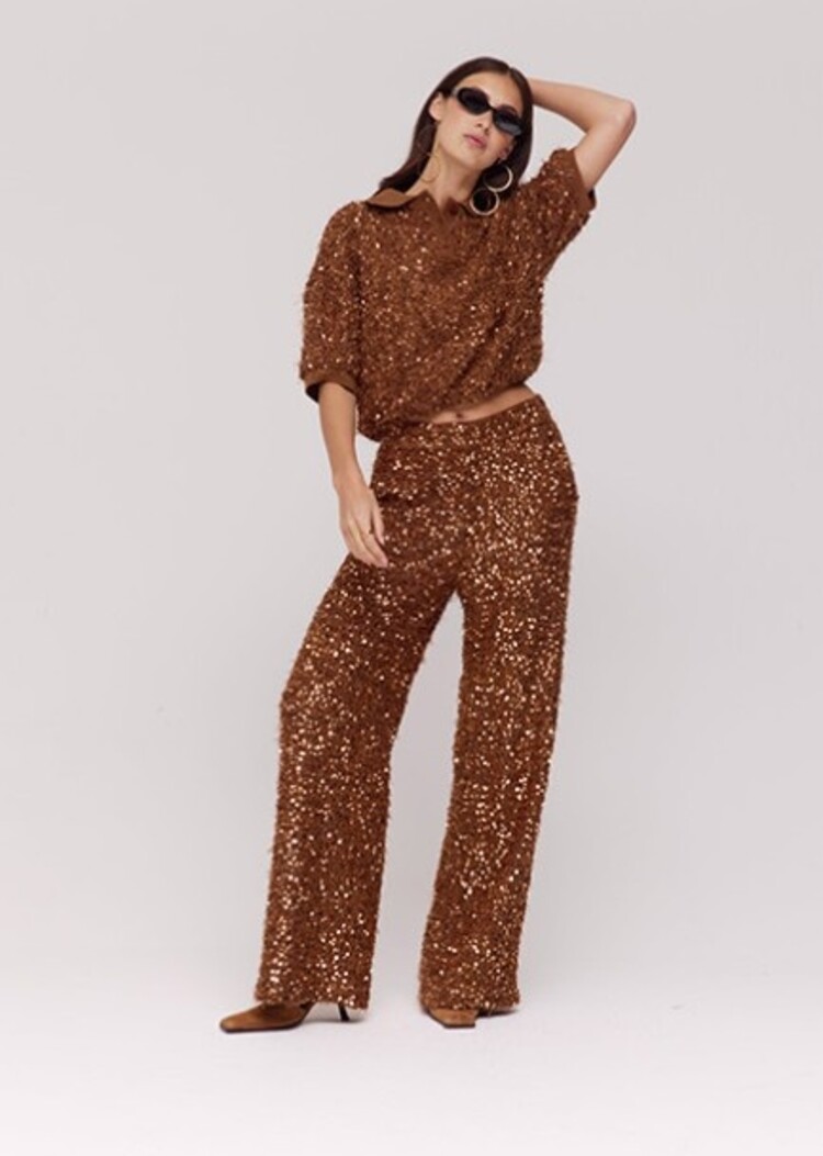 Harper & Yve Holly Pants - bronze sequin