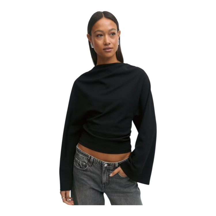 Gina Tricot Drapy Top - black