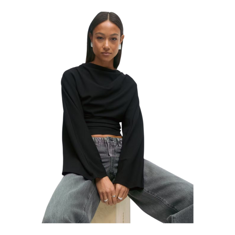 Gina Tricot Drapy Top - black