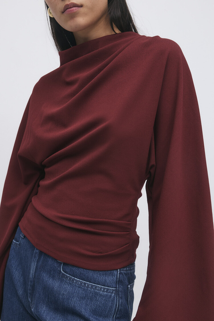 Gina Tricot Drapy Top - pomegranate