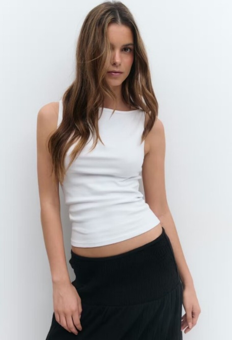 Gina Tricot Boatneck tanktop white