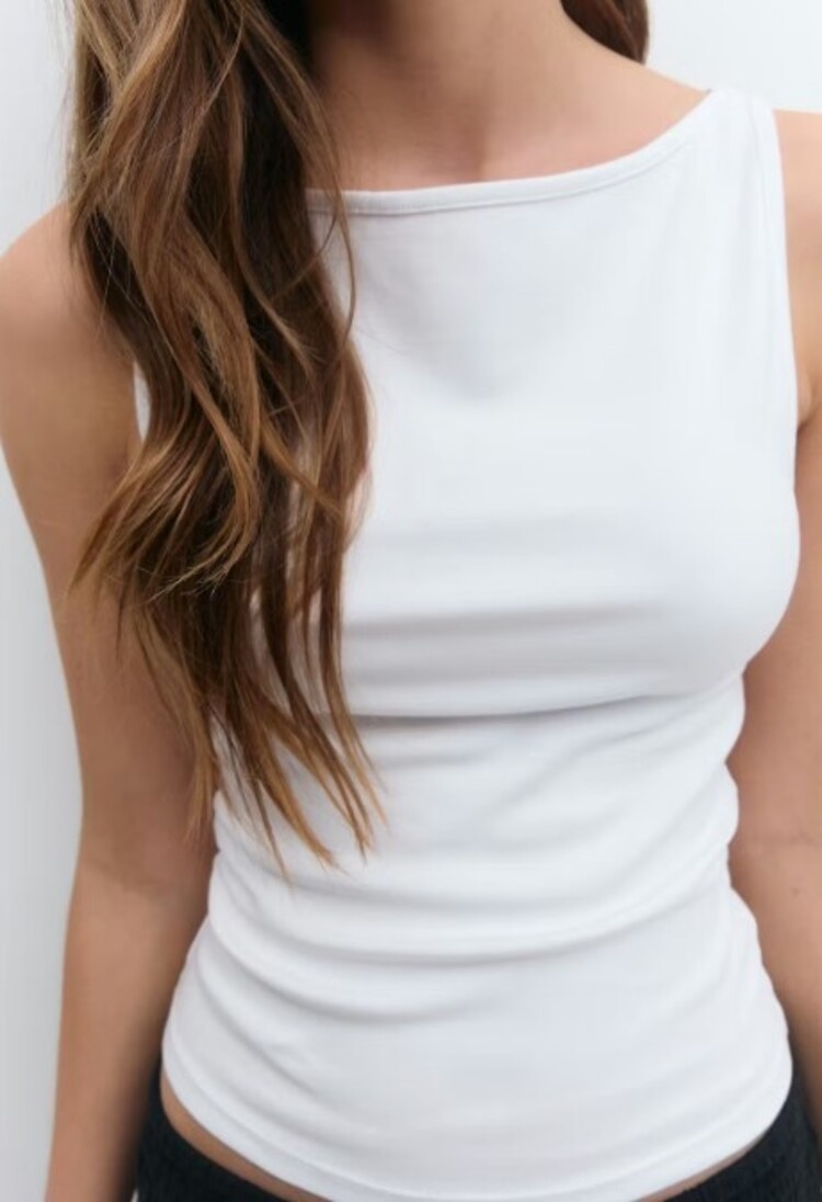 Gina Tricot Boatneck tanktop white