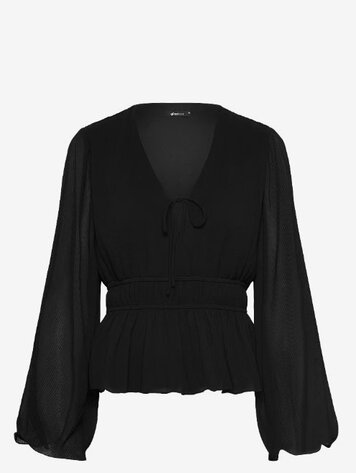 Gina Tricot Pleated blouse black