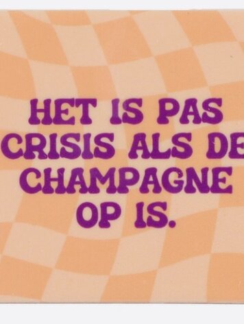 Tegeltje champagne op