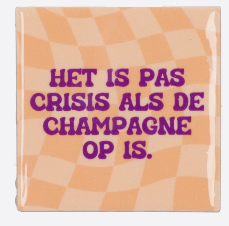 Tegeltje champagne op
