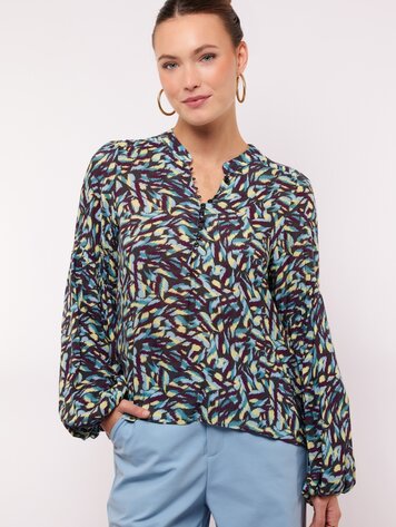 FLURESK Sita Blouse - black/adriatic blue