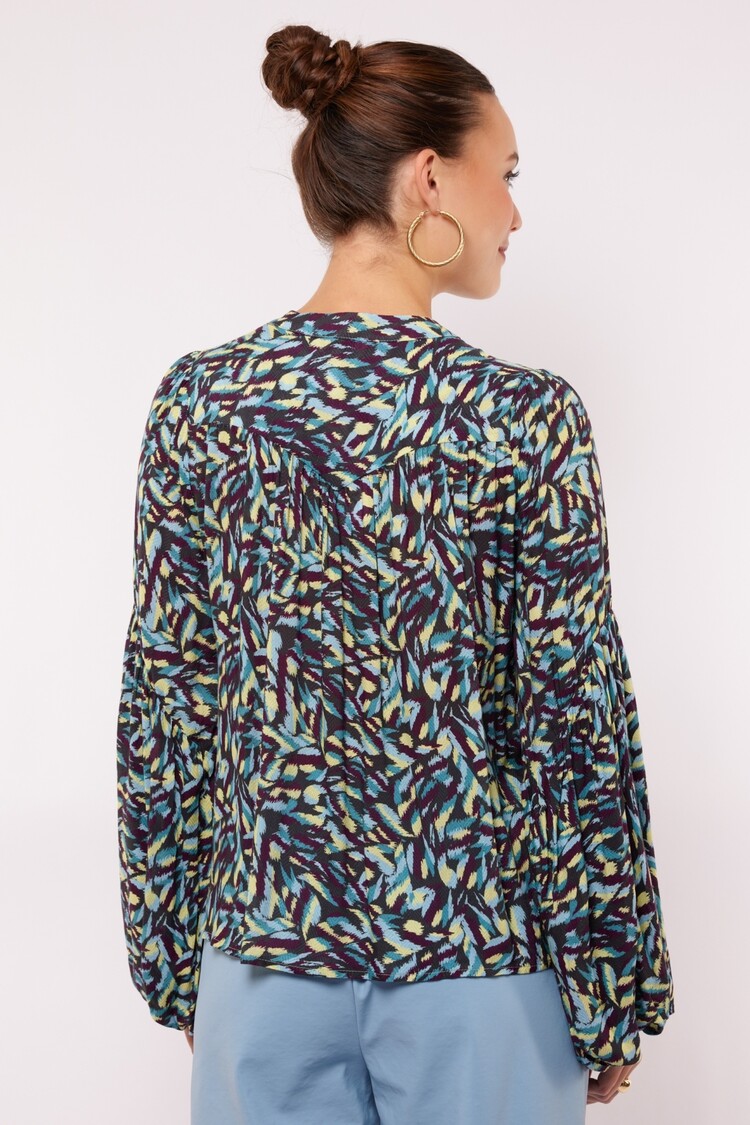 FLURESK Sita Blouse - black/adriatic blue