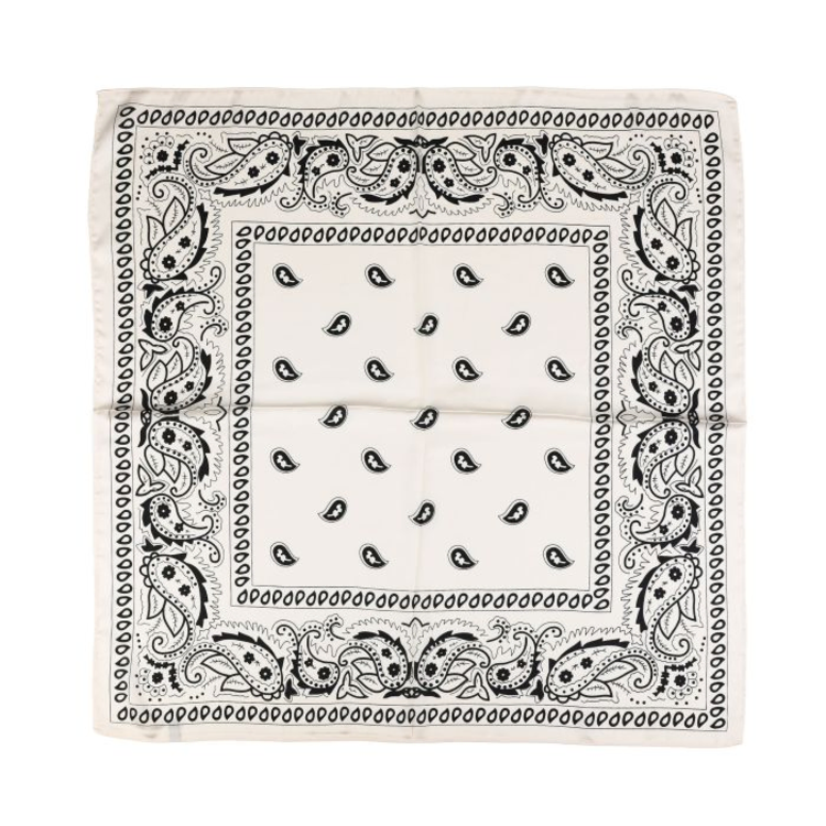 Square paisley print scarf - white