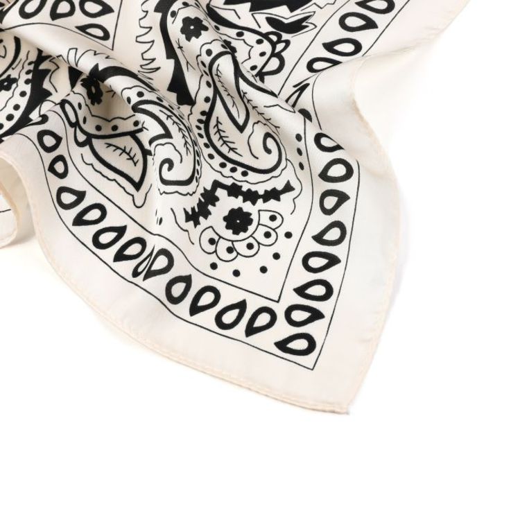 Square paisley print scarf - white