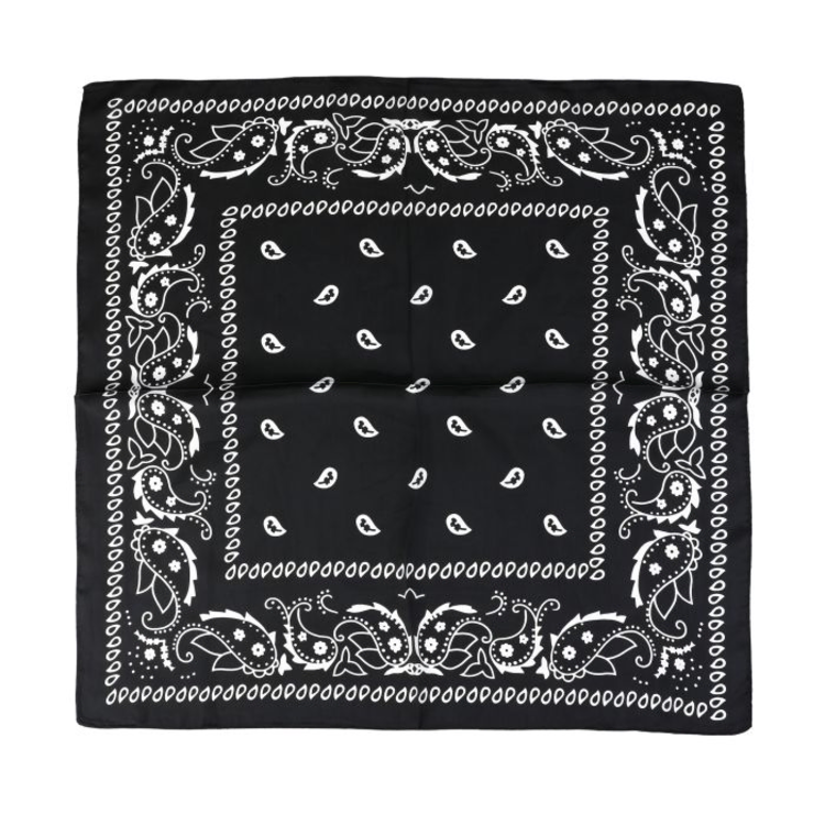 Square paisley print scarf - black