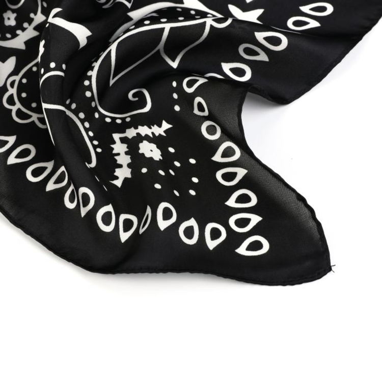 Square paisley print scarf - black