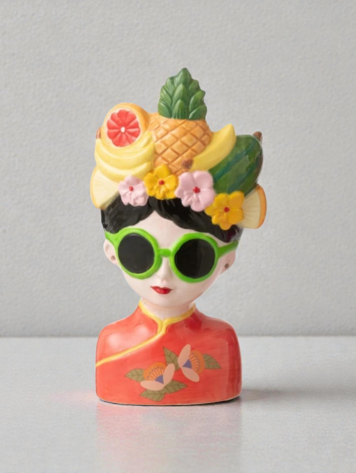 Flower Pot Lady Fruit Ceramic Multi 10 × 8.5 × 18