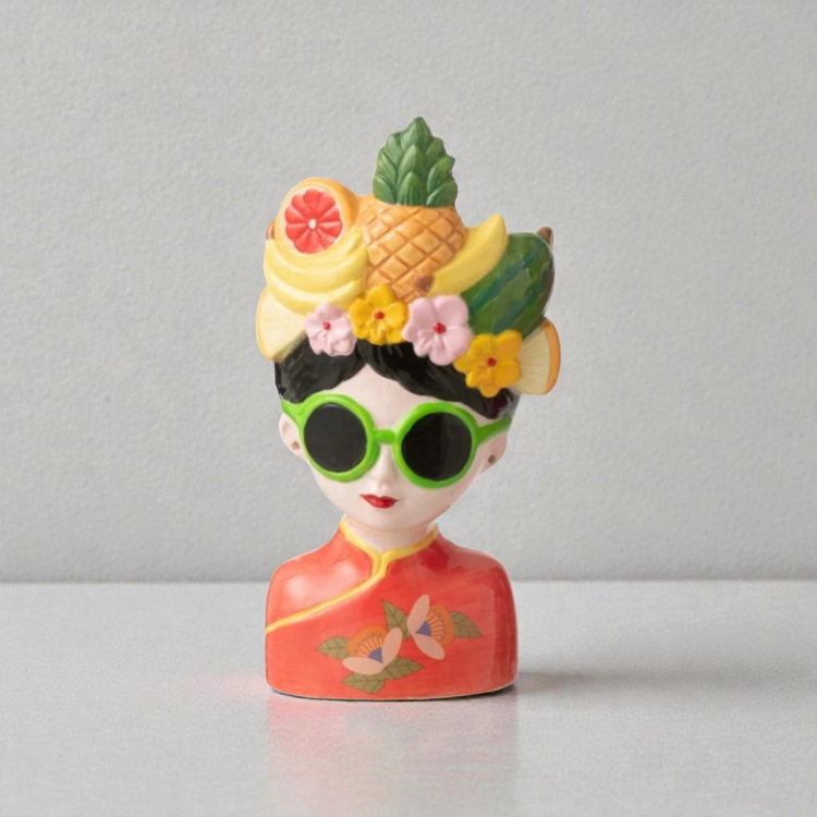Flower Pot Lady Fruit Ceramic Multi 10 × 8.5 × 18