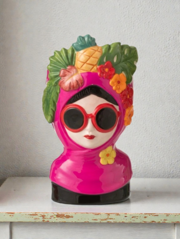 Flower Pot Lady Fruit Ceramic Multi 10 × 8.5 × 18