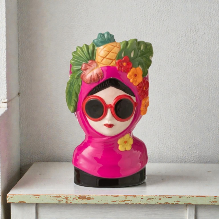 Flower Pot Lady Fruit Ceramic Multi 10 × 8.5 × 18