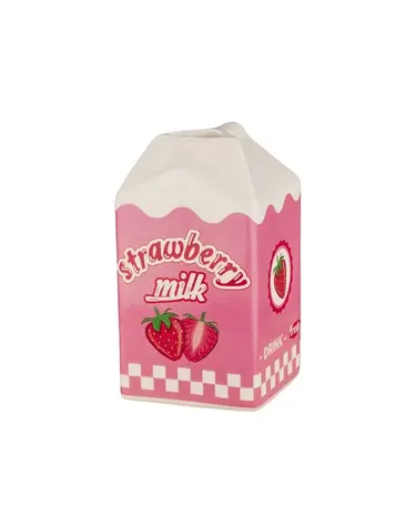 Earthenware vase strawberry milk