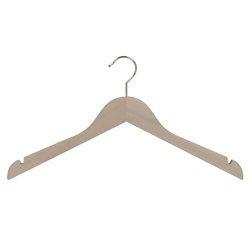 DE KLEDINGHANGER GIGANT Blouse / shirthanger (vlak) beukenhout naturel ongelakt met rokinkepingen DE KLEDINGHANGER GIGANT Blouse / shirthanger (vlak) beukenhout naturel ongelakt met rokinkepingen